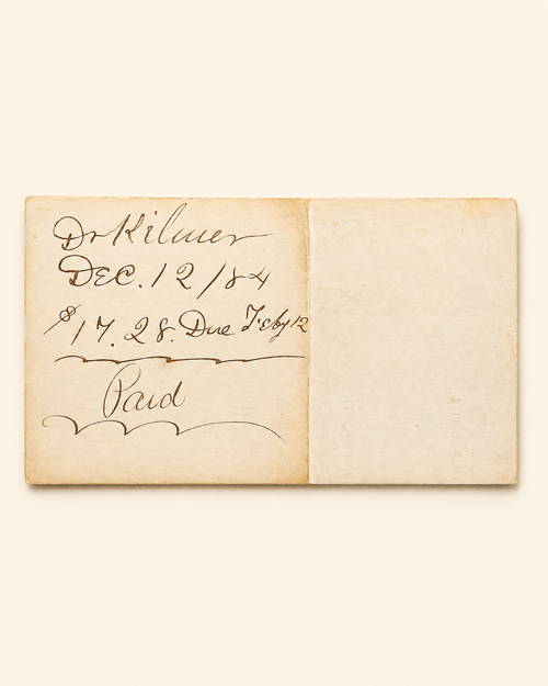 Antique Billhead, 1884, Authentic.